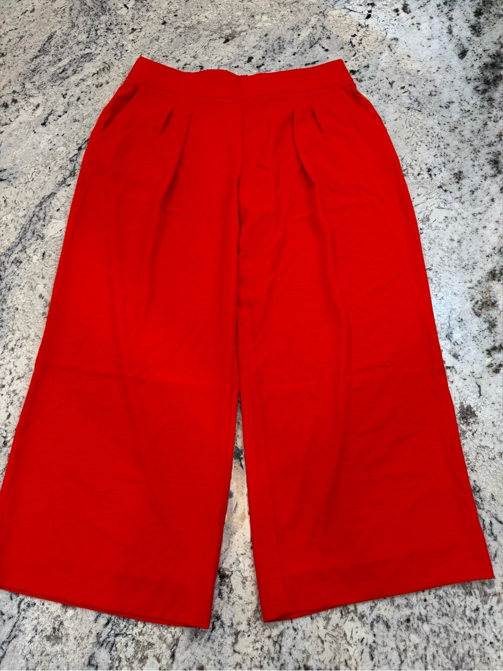 NWT Nine West Red Pull-On Wide Leg Pants XL Bright Red Office Career Culottes - Picture 10 of 10